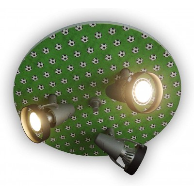 Внутренний точечный светильник Круглый Форма 35×35 cm. Тройной регулируемый фокус. футбольные мячи Столовая, спальная комната и лобби. Зеленый Цвет