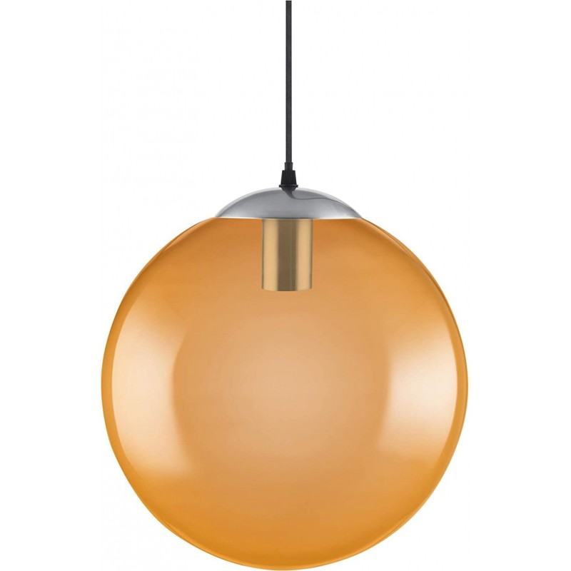 74,95 € 免费送货 | 吊灯 球形 形状 157×30 cm. 客厅, 饭厅 和 卧室. 玻璃. 橙子 颜色