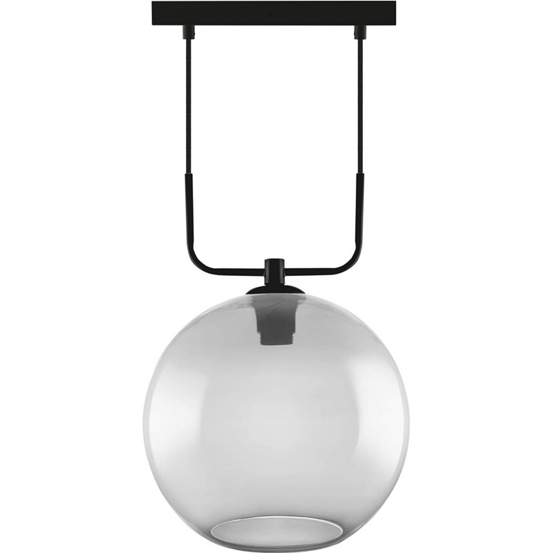 104,95 € Free Shipping | Hanging lamp Spherical Shape 131×30 cm. Living room, bedroom and lobby. Crystal and Glass. Black Color