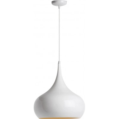 Lámpara colgante 60W Forma Redonda Ø 42 cm. Salón, comedor y vestíbulo. Estilo moderno. Metal. Color blanco