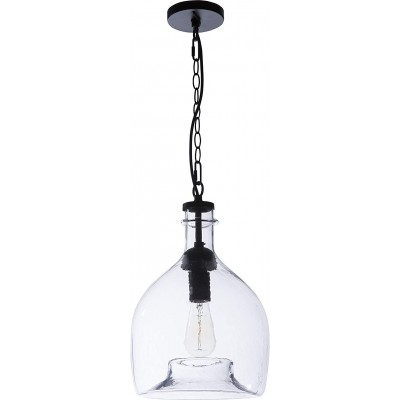 吊灯 60W 球形 形状 50×30 cm. 客厅, 饭厅 和 卧室. 工业的 风格. 水晶 和 金属. 黑色的 颜色