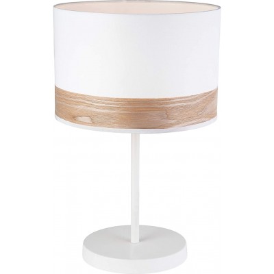 Lámpara de sobremesa 40W Forma Cilíndrica 49×30 cm. Salón, dormitorio y vestíbulo. Estilo nórdico. Metal. Color blanco