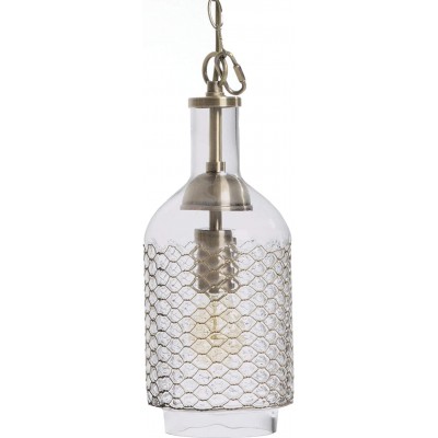95,95 € Free Shipping | Hanging lamp 60W 34×15 cm. Crystal and brass. Brass Color
