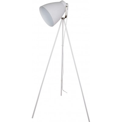 Lámpara de pie 9W 3000K Luz cálida. Forma Cónica 146×27 cm. Colocada sobre trípode Salón, comedor y dormitorio. Estilo vintage. Aluminio. Color blanco
