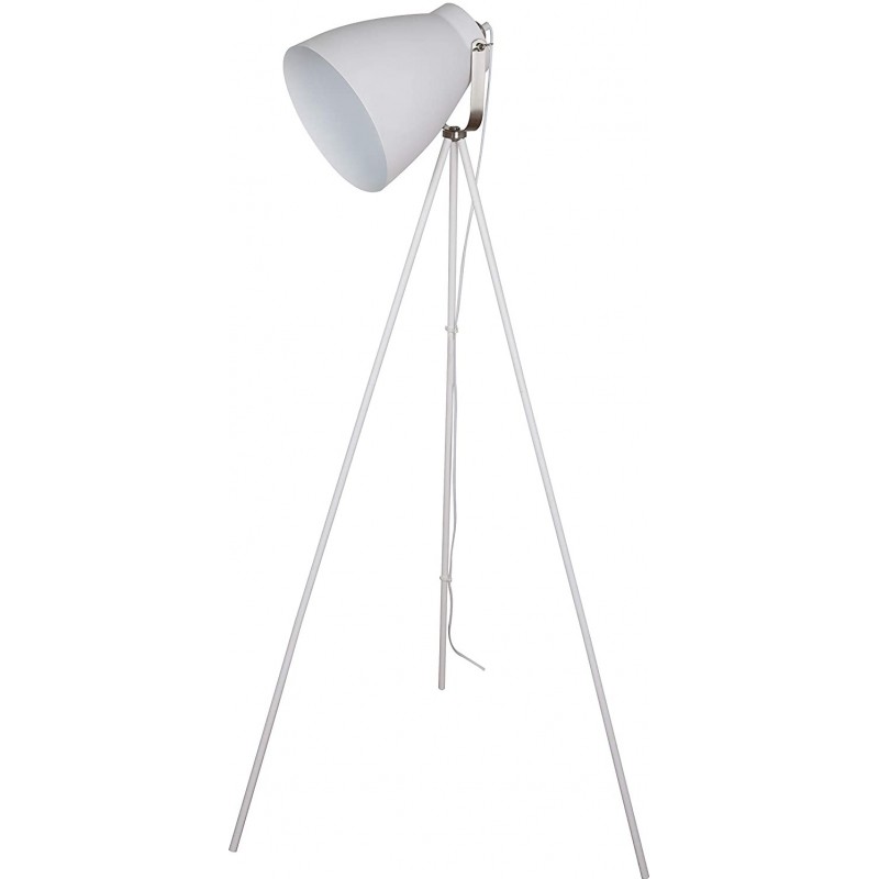 99,95 € Free Shipping | Floor lamp 9W 3000K Warm light. Conical Shape 146×27 cm. Placed on tripod Living room, dining room and bedroom. Vintage Style. Aluminum. White Color