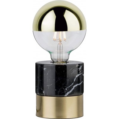 Lámpara de sobremesa 20W Forma Esférica 12×11 cm. Comedor, dormitorio y vestíbulo. Estilo nórdico. Metal y Mármol. Color negro