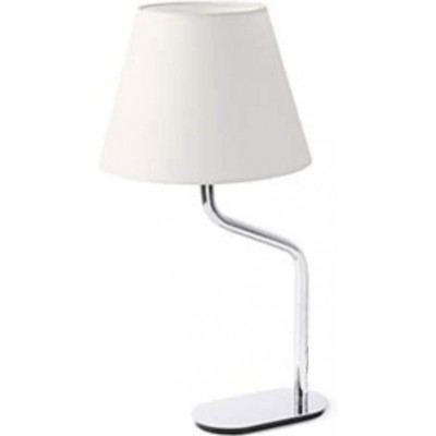 Настольная лампа 15W Коническая Форма 41×20 cm. Гостинная, столовая и спальная комната. Металл. Покрытый хром Цвет