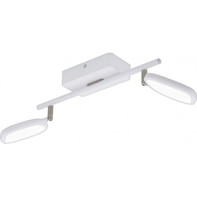 111,95 € Spedizione Gratuita | Faretto da interno Eglo 5W 2700K Luce molto calda. 37×15 cm. Doppio faretto LED orientabile. Controllo tramite APP per smartphone Acciaio, alluminio e pmma. Colore bianca