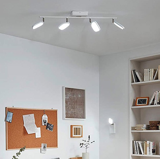 111,95 € Kostenloser Versand | Innenscheinwerfer Eglo 5W 2700K Sehr warmes Licht. 37×15 cm. Doppelt verstellbarer LED-Strahler. Steuerung per Smartphone-APP Stahl, aluminium und pmma. Weiß Farbe