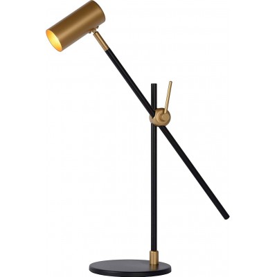 129,95 € Free Shipping | Desk lamp 5W Cylindrical Shape 50×47 cm. Articulable Living room, dining room and lobby. Steel. Golden Color