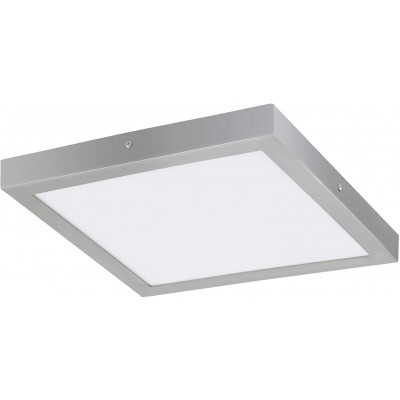 106,95 € Free Shipping | Indoor ceiling light Eglo 25W 4000K Neutral light. Square Shape 40×40 cm. Dining room, bedroom and lobby. Modern Style. Aluminum and PMMA. Silver Color