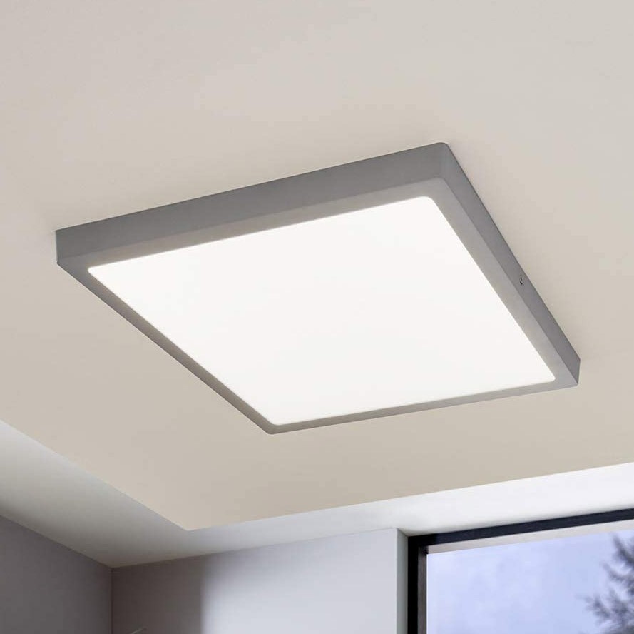 101,95 € Envío gratis | Plafón de interior Eglo 25W 4000K Luz neutra. 40×40 cm. Aluminio y pmma. Color plata