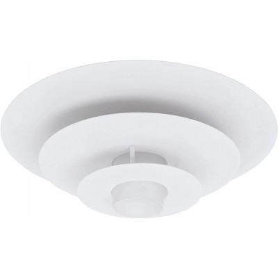 Indoor ceiling light Eglo 60W Round Shape 50×50 cm. Living room, bedroom and lobby. Steel and Glass. White Color