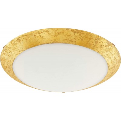 96,95 € Free Shipping | Indoor ceiling light Eglo 16W 3000K Warm light. Round Shape 40×40 cm. LED Dining room, bedroom and lobby. Modern Style. Steel and Glass. Golden Color