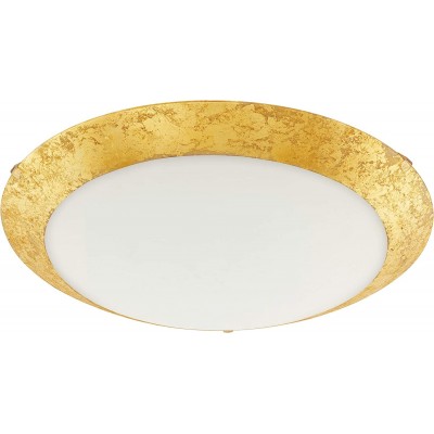 91,95 € Envio grátis | Luz de teto interna Eglo 16W 3000K Luz quente. 40×40 cm. LED Aço e vidro. Cor dourado