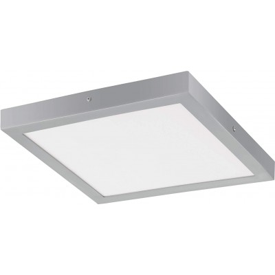 99,95 € Free Shipping | Indoor ceiling light Eglo 25W 3000K Warm light. Square Shape 40×40 cm. Living room, dining room and lobby. Modern Style. Aluminum and PMMA. Gray Color