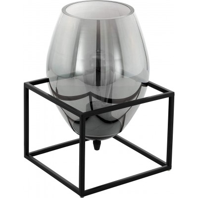 73,95 € Envoi gratuit | Lampe de table Eglo 40W 31×20 cm. Acier et verre. Couleur noir