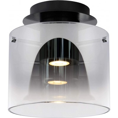 Deckenlampe 5W Zylindrisch Gestalten 21×20 cm. Wohnzimmer, schlafzimmer und empfangshalle. Modern Stil. Aluminium und Glas. Schwarz Farbe