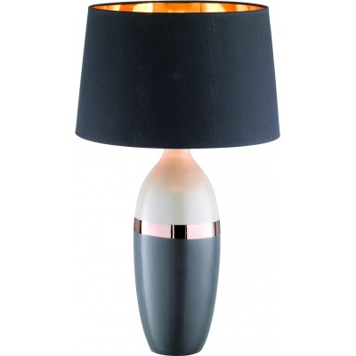 Lampada da tavolo 40W Forma Cilindrica 45×27 cm. Soggiorno, camera da letto e atrio. Stile classico. Ceramica e Tessile. Colore nero