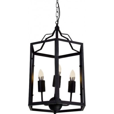 Hanging lamp 60W 54×37 cm. Living room, dining room and bedroom. Metal casting. Black Color