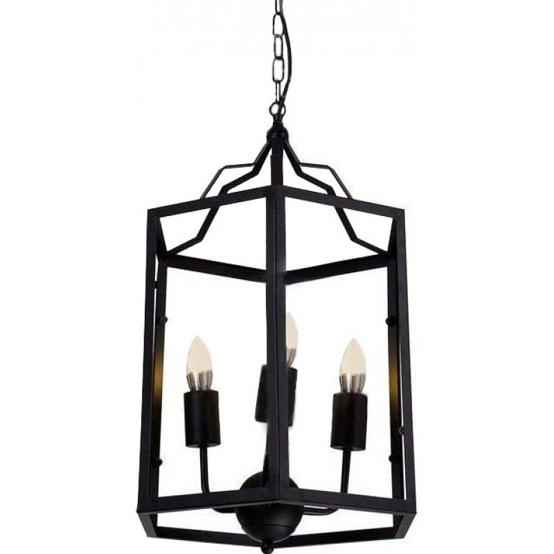 97,95 € Free Shipping | Hanging lamp 60W 54×37 cm. Living room, dining room and bedroom. Metal casting. Black Color