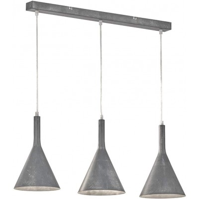 107,95 € Spedizione Gratuita | Lampada a sospensione 40W 140×77 cm. Tripla messa a fuoco Calcestruzzo. Colore grigio