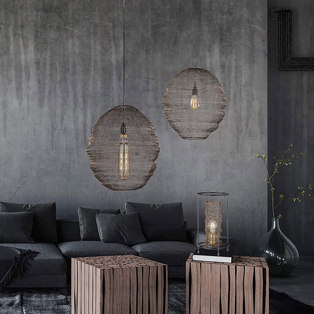 72,95 € Бесплатная доставка | Подвесной светильник 40W 47×46 cm. Металл. Латунь Цвет
