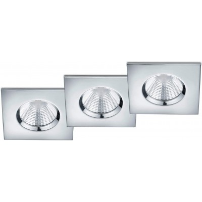 101,95 € Free Shipping | Recessed lighting Trio 5W Square Shape 9×9 cm. Living room, dining room and bedroom. Classic Style. Metal casting. Plated chrome Color