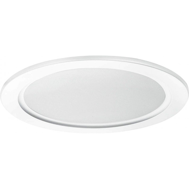 94,95 € 免费送货 | LED面板 16W 圆形的 形状 26×23 cm. LED 客厅, 饭厅 和 卧室. 有机玻璃. 白色的 颜色
