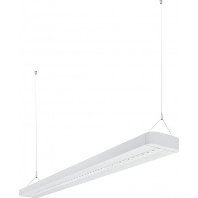 117,95 € Envoi gratuit | Lampe à suspension 56W Façonner Rectangulaire 149×12 cm. LED Salle, salle à manger et chambre. Aluminium. Couleur blanc