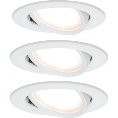 76,95 € Free Shipping | 3 units box Recessed lighting 19W 2700K Very warm light. Round Shape 8×8 cm. Living room, dining room and lobby. Steel, Stainless steel and Aluminum. White Color