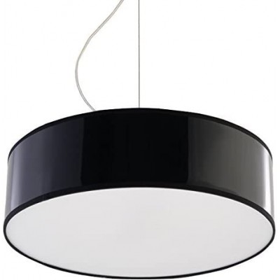 Lámpara colgante 60W Forma Cilíndrica 85×35 cm. LED Salón, comedor y vestíbulo. Estilo moderno. Policarbonato. Color negro
