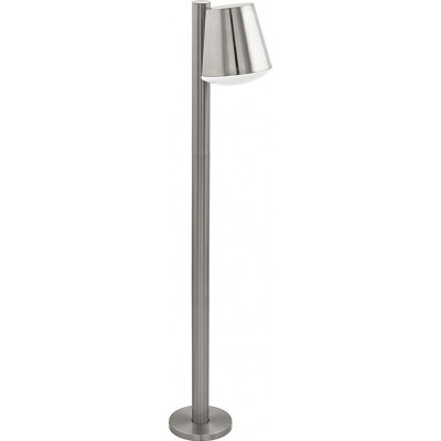 95,95 € Free Shipping | Floor lamp Eglo 9W 3000K Warm light. 97×24 cm. Control with Smartphone APP Stainless steel and pmma. Plated chrome Color