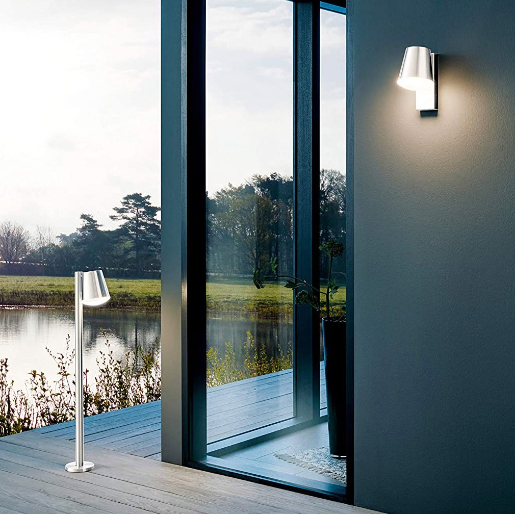95,95 € Envoi gratuit | Lampadaire Eglo 9W 3000K Lumière chaude. 97×24 cm. Contrôle avec l'application Smartphone Acier inoxidable et pmma. Couleur chromé