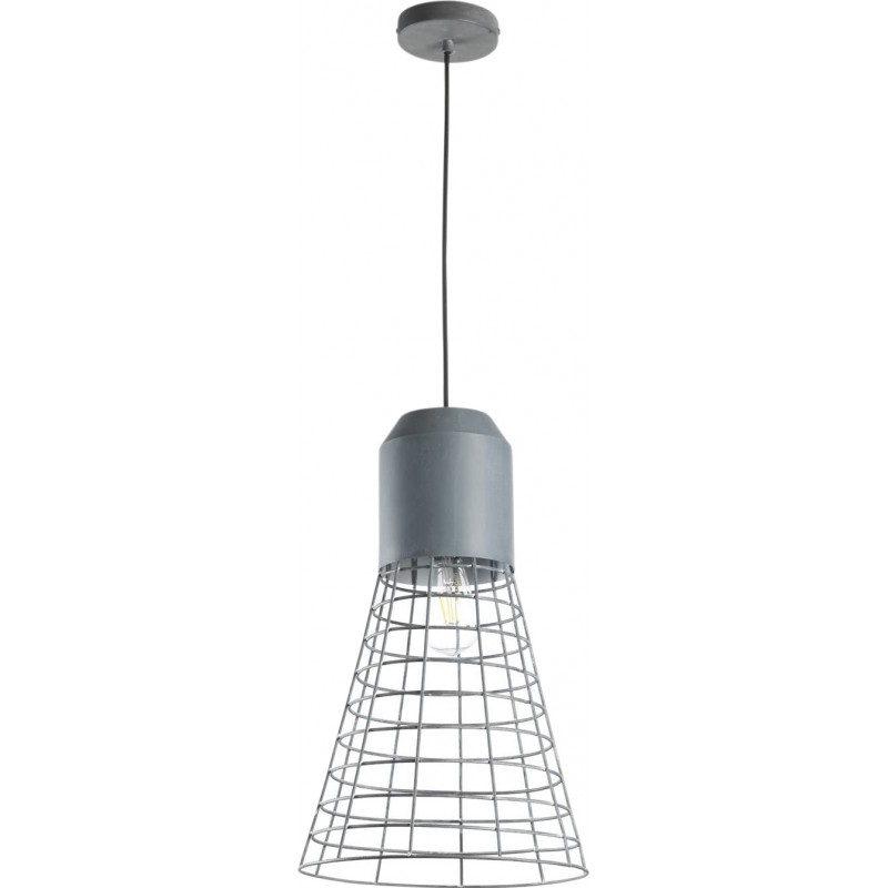 103,95 € Free Shipping | Hanging lamp Conical Shape 140×30 cm. Dining room, bedroom and lobby. Industrial Style. Metal casting. Gray Color