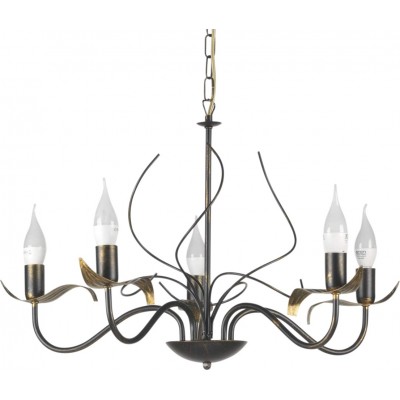 Chandelier 100×60 cm. 5 light points Dining room. Classic Style. Metal casting. Brown Color