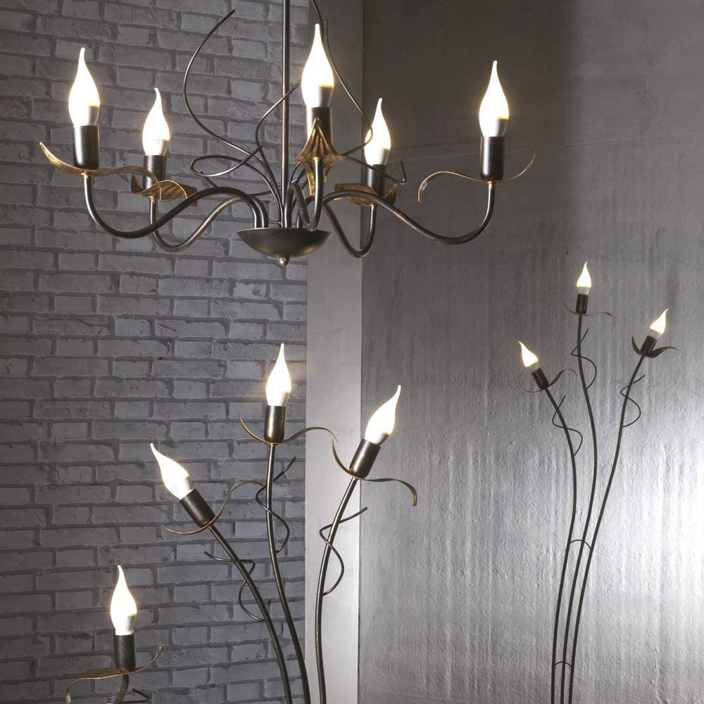 115,95 € Spedizione Gratuita | Lampadario 100×60 cm. 5 punti luce Metallo. Colore marrone