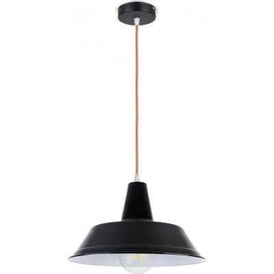Lámpara colgante 60W Forma Redonda 40×39 cm. Salón, dormitorio y vestíbulo. Metal. Color negro