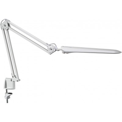 Lámpara de escritorio 8W 4500K Luz neutra. Forma Angular 90×63 cm. LED articulado. Sujeción a mesa con prensilla Salón, comedor y vestíbulo. Metal. Color blanco