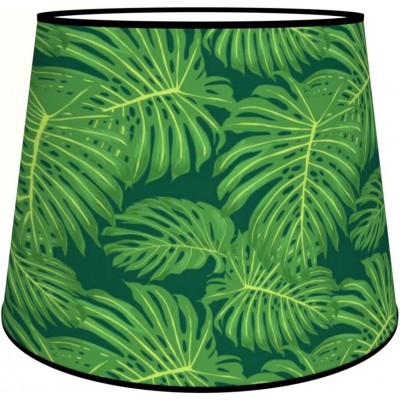Pantalla para lámpara Forma Cónica 45×40 cm. Tulipa Salón, comedor y dormitorio. Textil y Policarbonato. Color verde