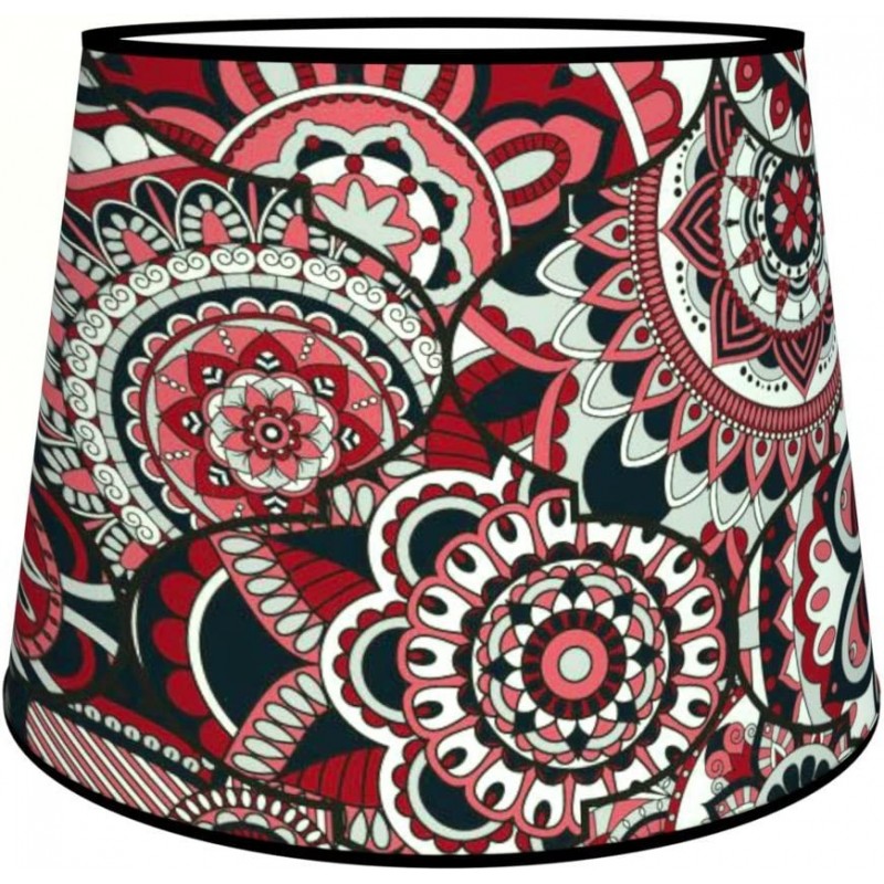 87,95 € Free Shipping | Lamp shade Conical Shape 45×40 cm. Tulip Living room, dining room and lobby. Classic Style. Textile and Polycarbonate. Red Color