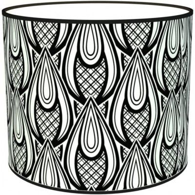 Écran de la lampe Façonner Cylindrique 50×50 cm. Tulipe Salle, chambre et hall. Style classique. Textile et Polycarbonate. Couleur noir