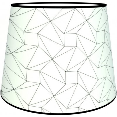 Tela da lâmpada Forma Cônica 45×40 cm. Tulipa Sala de estar, sala de jantar e quarto. Têxtil e Policarbonato. Cor branco