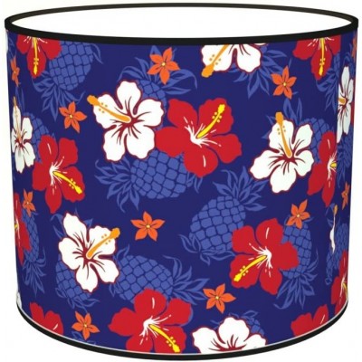 Pantalla para lámpara Forma Cilíndrica 50×50 cm. Tulipa Comedor, dormitorio y vestíbulo. Textil y Policarbonato. Color azul