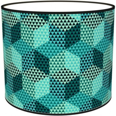 Écran de la lampe Façonner Cylindrique 50×50 cm. Tulipe Salle, salle à manger et hall. Textile et Polycarbonate. Couleur bleu
