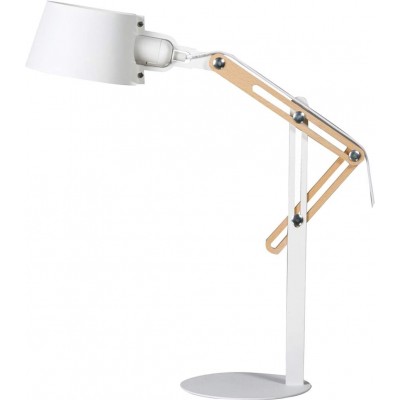 Schreibtischlampe 40W 60×40 cm. Artikulierbar Metall und holz. Weiß Farbe