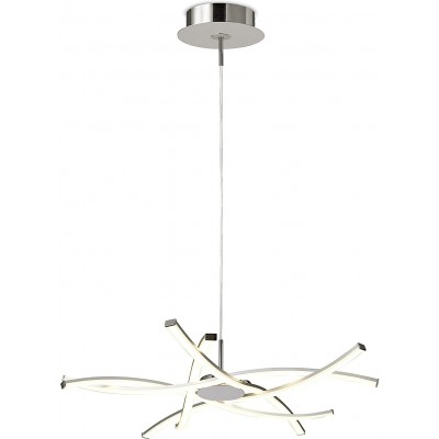 Hanging lamp 42W Ø 69 cm. Adjustable height Living room, dining room and bedroom. Modern Style. Acrylic, Aluminum and Metal casting. Plated chrome Color