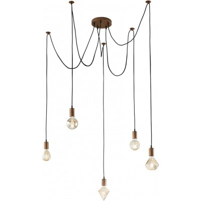 75,95 € Free Shipping | Chandelier Trio 60W Ø 18 cm. 5 light points Metal casting. Black Color