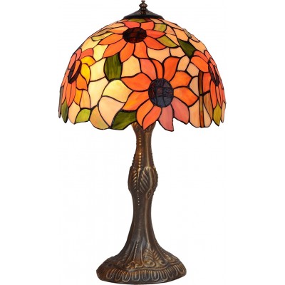 Lámpara de sobremesa Forma Esférica 37×20 cm. Tulipa Salón, comedor y vestíbulo. Estilo diseño. Cristal. Color naranja