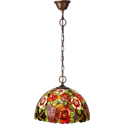 Lámpara colgante 60W Forma Esférica 130×30 cm. Diseño floral Salón, comedor y vestíbulo. Estilo diseño. Vidrio opalino